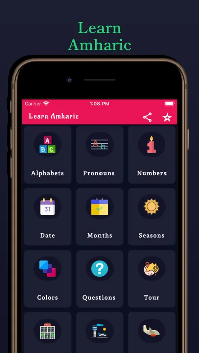 Capturas de tela do Amharic Learning - Beginners