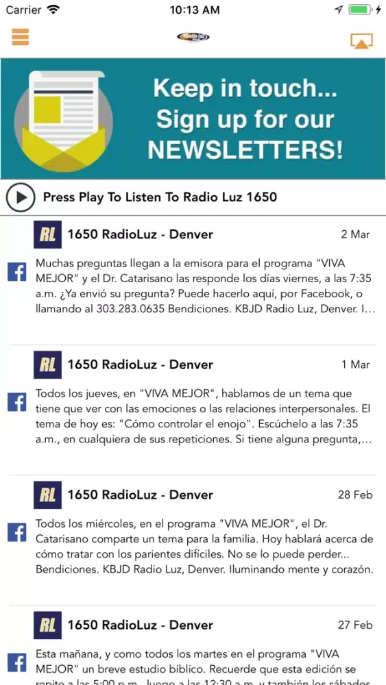 Capturas de pantalla de Radio Luz 1650 AM