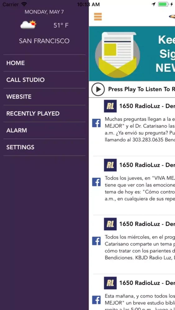 Capturas de pantalla de Radio Luz 1650 AM