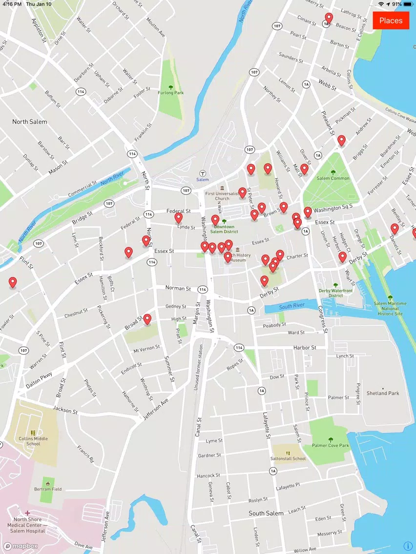 Ảnh chụp màn hình của Salem Ghost Map iPad 