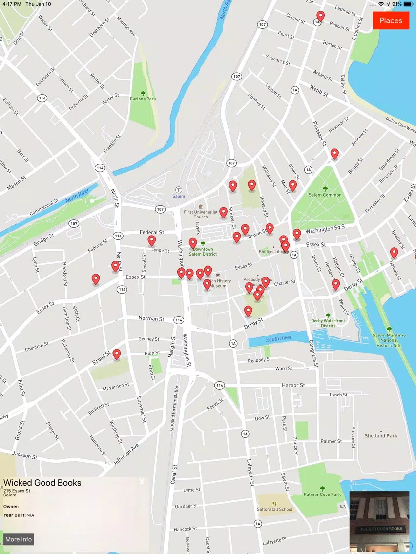 Ảnh chụp màn hình của Salem Ghost Map iPad 