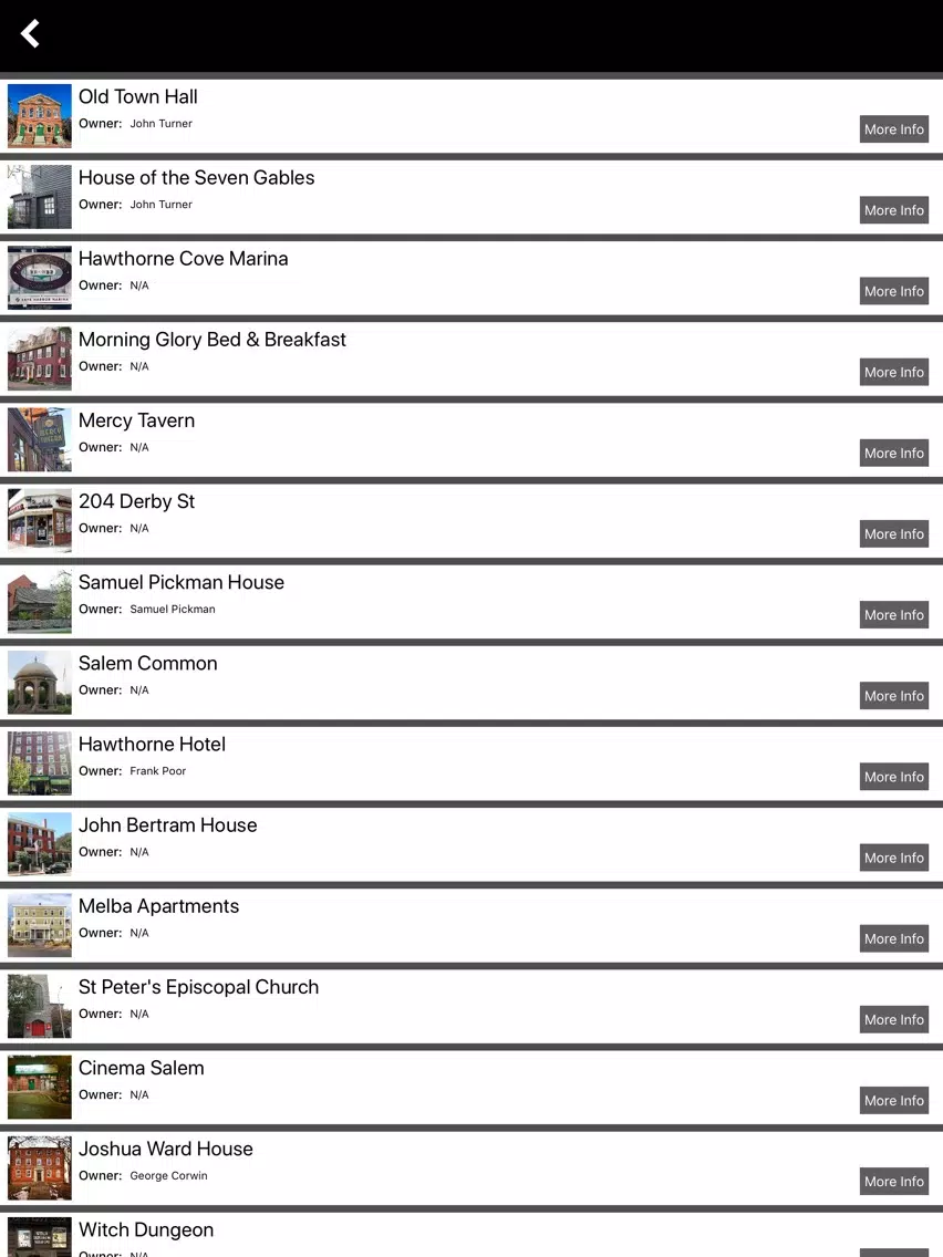 Ảnh chụp màn hình của Salem Ghost Map iPad 