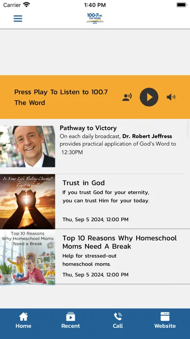 100.7 FM The Word سکرین شاٹس
