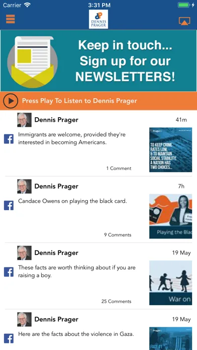 Capturas de tela do Dennis Prager