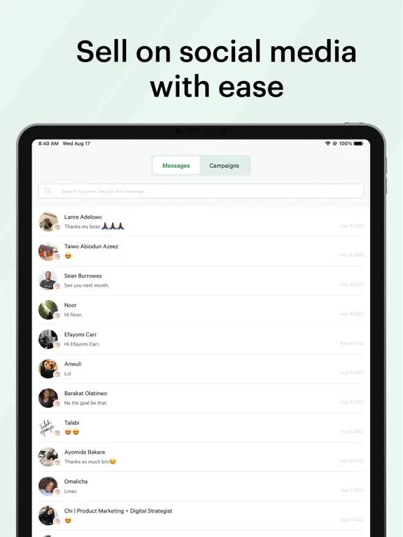 Ảnh chụp màn hình của Bumpa iPad 
