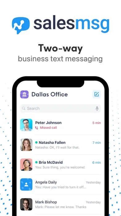 Zrzuty ekranu Salesmsg - Business Texting