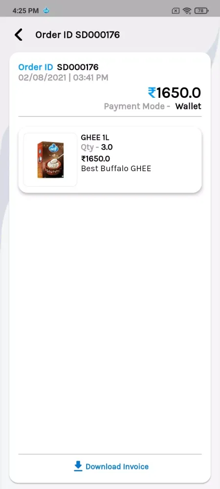 Ảnh chụp màn hình của Sakhi Dairy