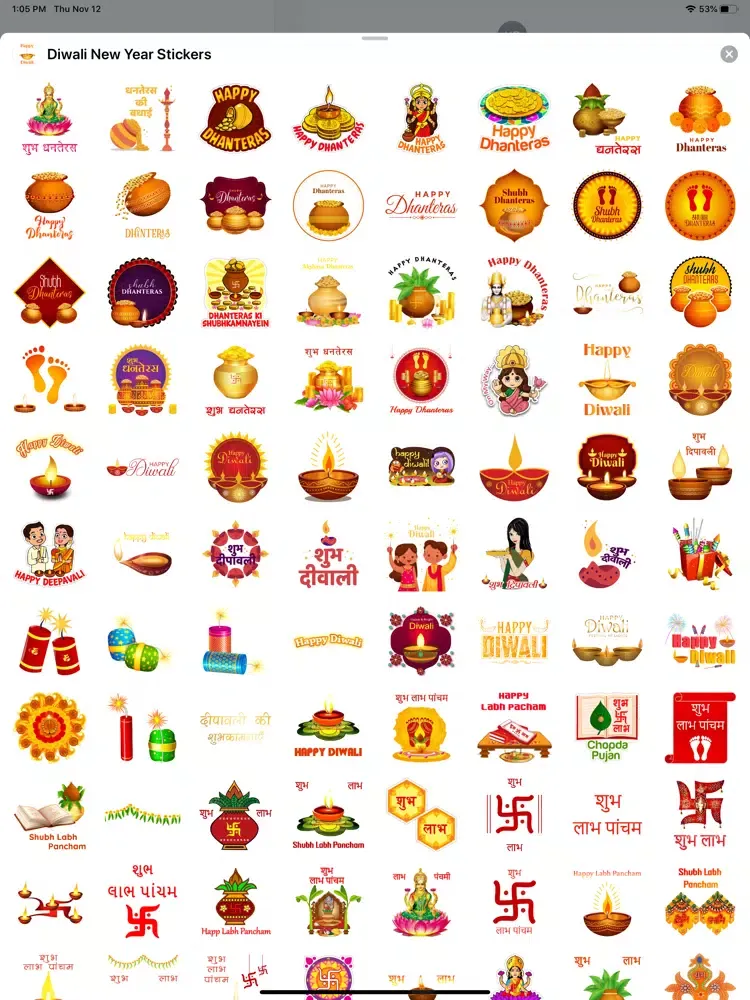 Zrzuty ekranu Diwali New Year Stickers iPad 