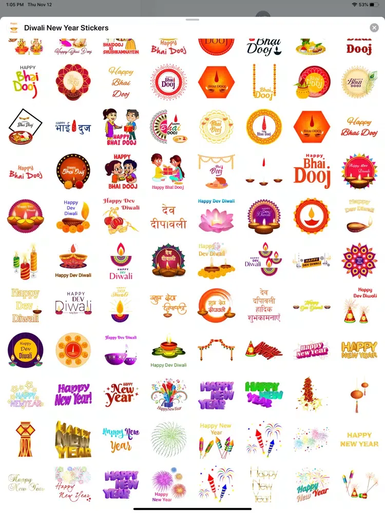 Zrzuty ekranu Diwali New Year Stickers iPad 