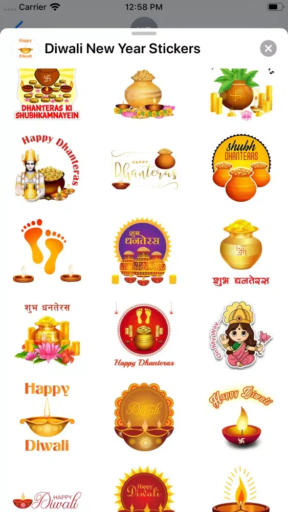 Zrzuty ekranu Diwali New Year Stickers