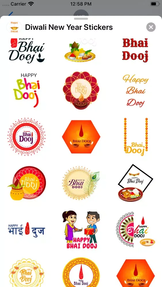 Zrzuty ekranu Diwali New Year Stickers