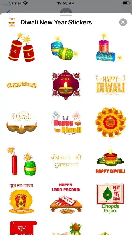 Zrzuty ekranu Diwali New Year Stickers