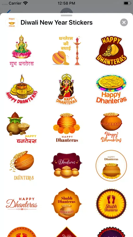 Zrzuty ekranu Diwali New Year Stickers