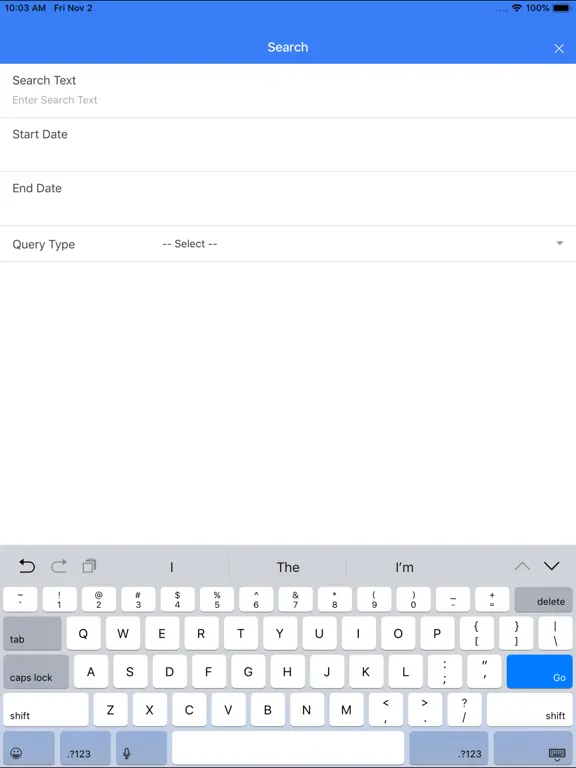 Voyager Query iPad  Screenshots