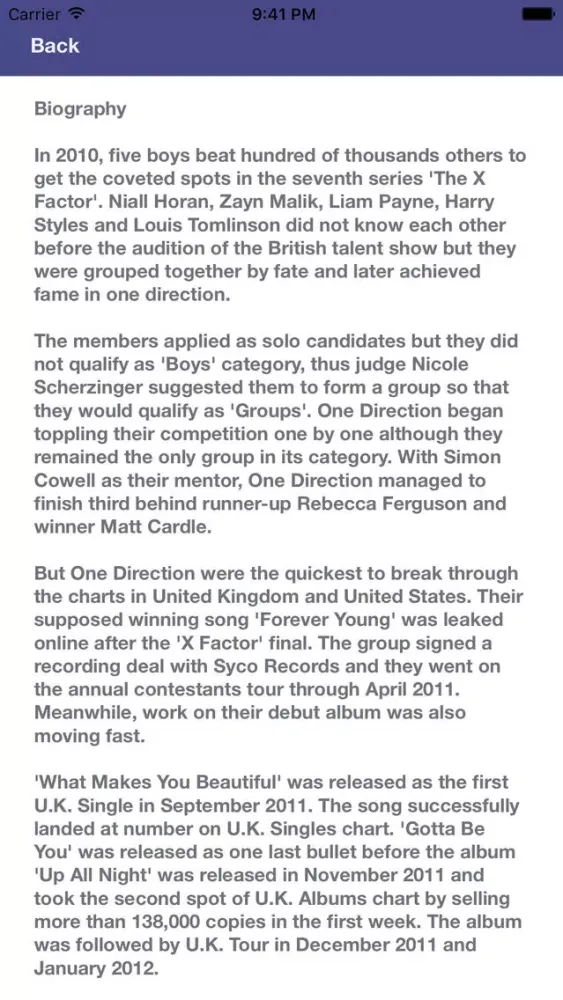 Photo Album App - One Direction Edition سکرین شاٹس