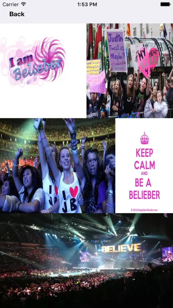 Скриншоты Photo Album App - Justin Bieber Edition