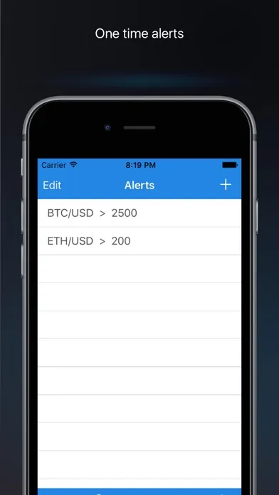 Screenshot di BTC bitcoin price alerts