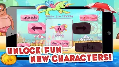 ภาพหน้าจอของ Flying Unicorn Beach Attack - Cute Unicorn Free Game for iPhone and iPad