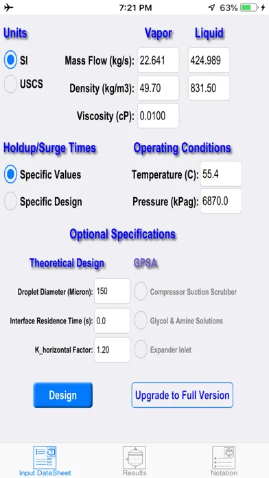 Two Phase Separator Lite Screenshots