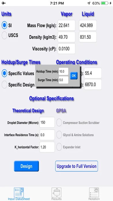 Two Phase Separator Lite Screenshots