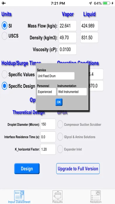Two Phase Separator Lite Screenshots
