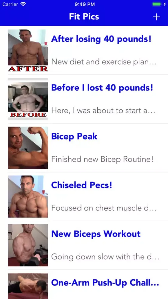 Capturas de tela do Fit Pics