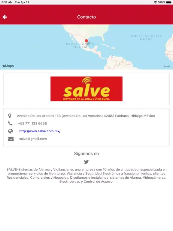 Capturas de tela do Salve Sistemas de Alarma iPad 