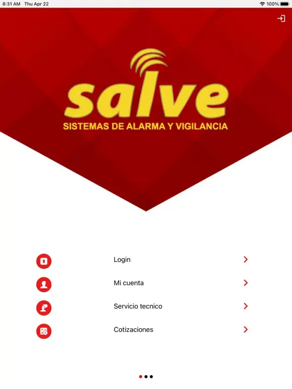 Capturas de tela do Salve Sistemas de Alarma iPad 
