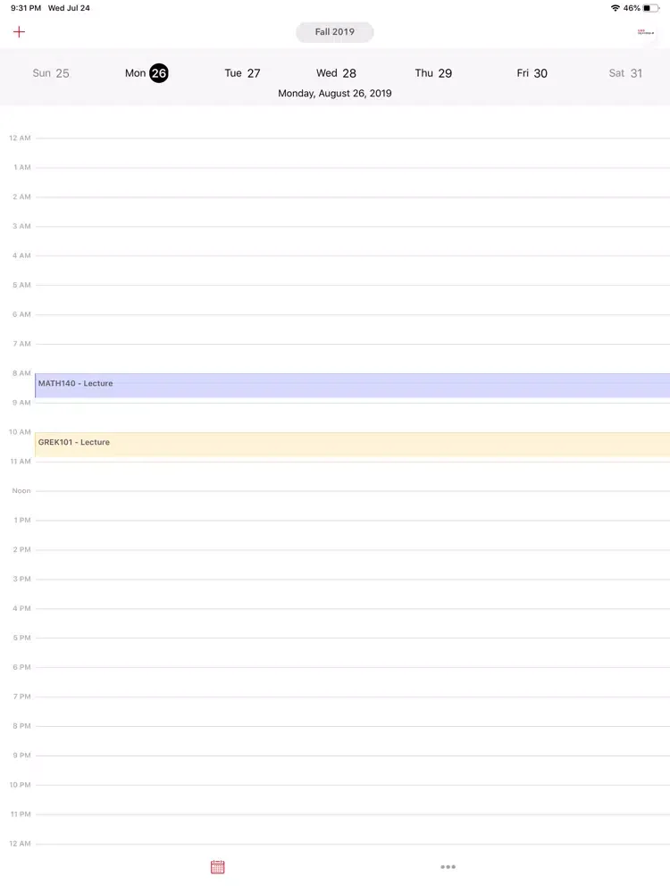 Screenshot di UMD Schedulr iPad