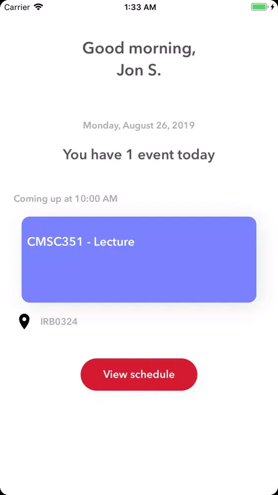 Screenshot di UMD Schedulr