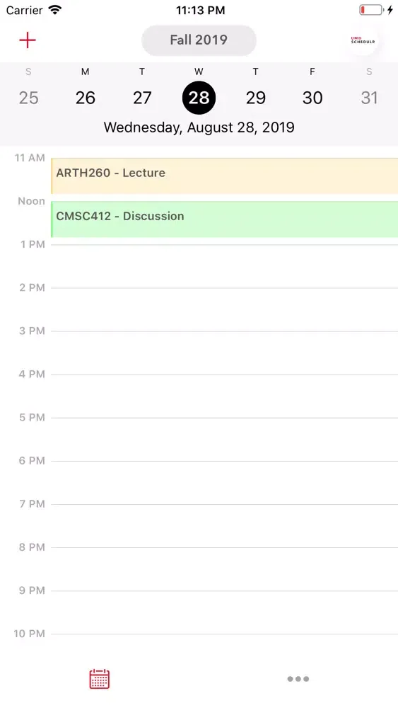 Screenshot di UMD Schedulr