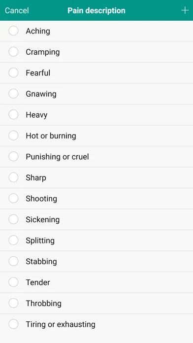 Zrzuty ekranu My Pain Log