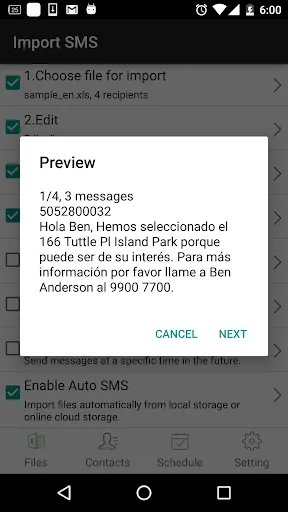 Screenshot di SA Group Text