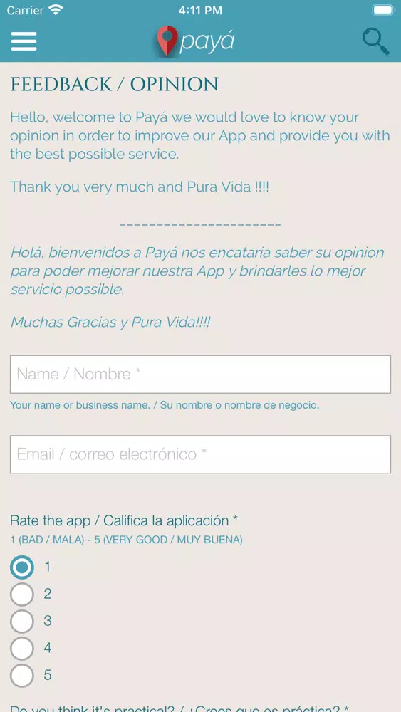 Capturas de pantalla de Payá