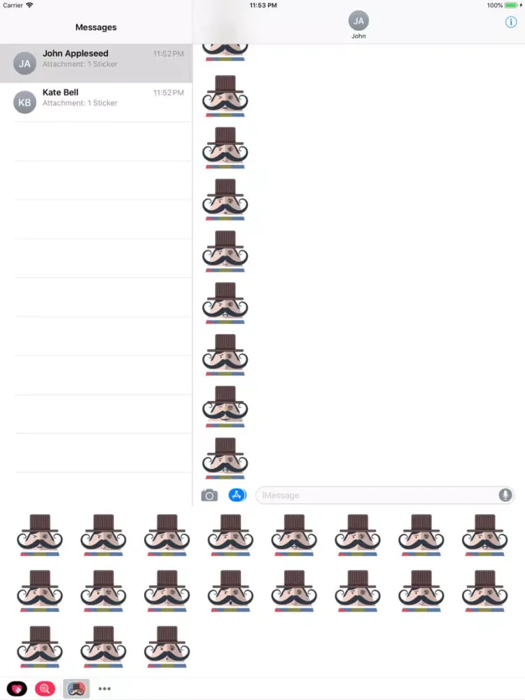 Capturas de pantalla de Mr. Mustachio Emoticons! iPad 