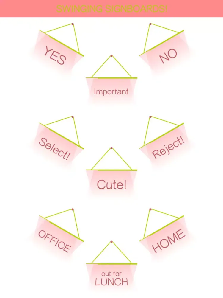 Hang a Sign! (Yellow Green/Salmon) iPad Screenshots