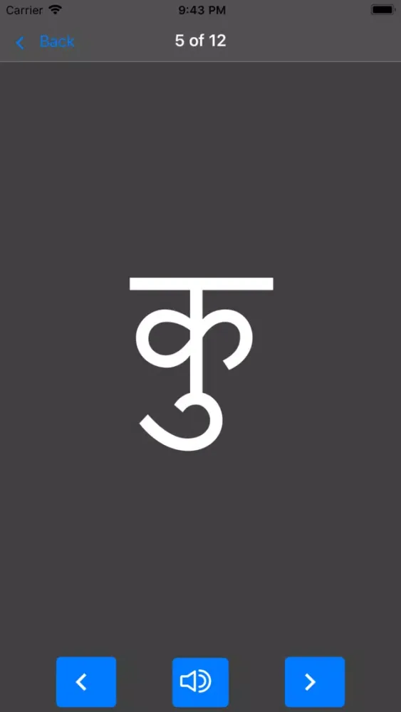 Zrzuty ekranu Hindi Letters Flash Cards