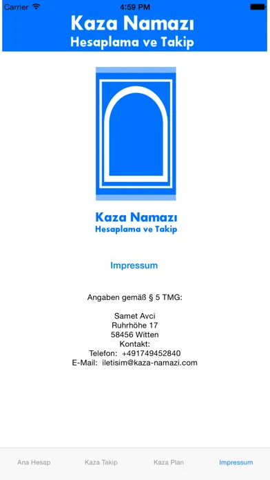 Capturas de pantalla de Kaza Namazı Hesaplama ve Takip