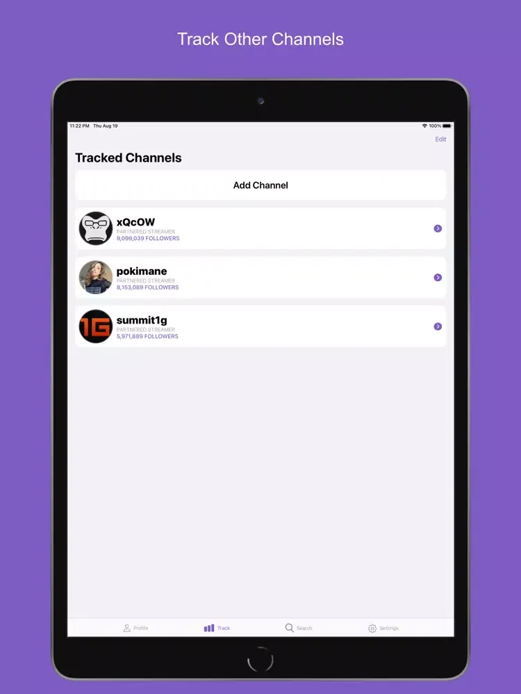 صور Analytics Tracker for Twitch iPad 