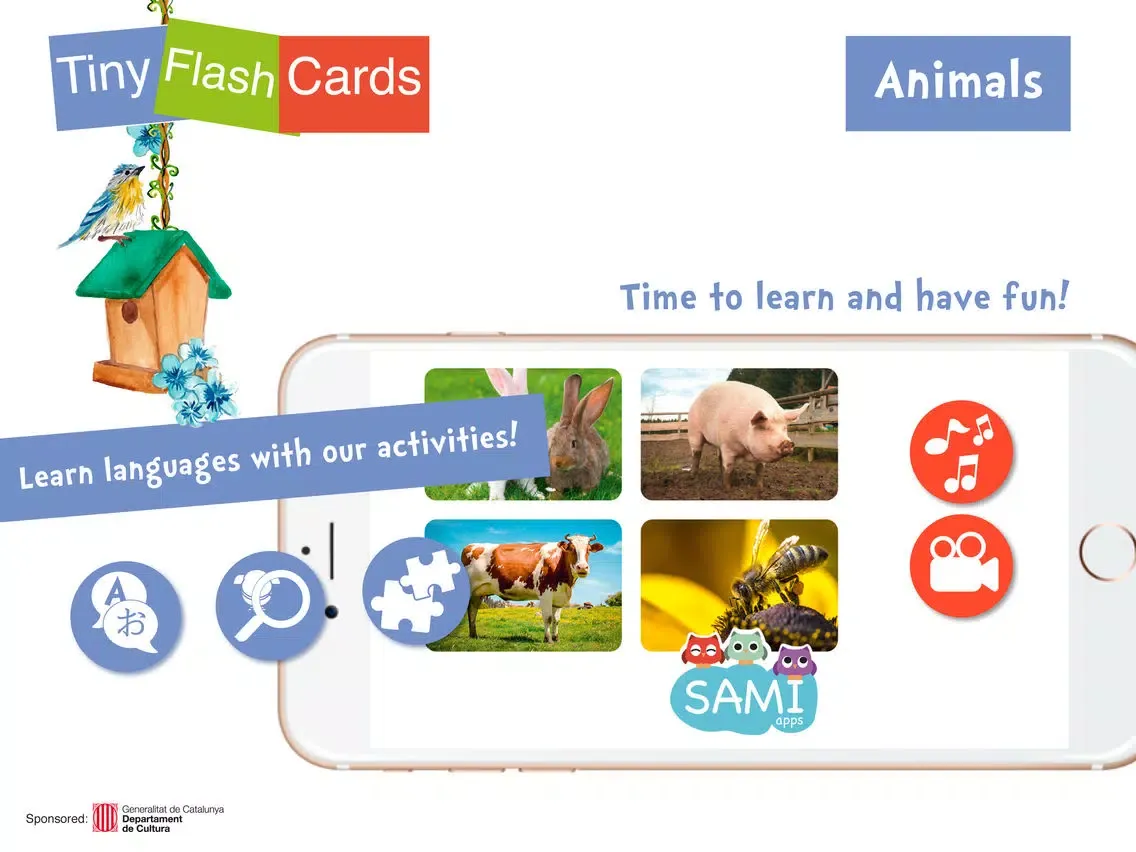 ภาพหน้าจอของ Sami Tiny FlashCards Animals 6 languages kids apps iPad 