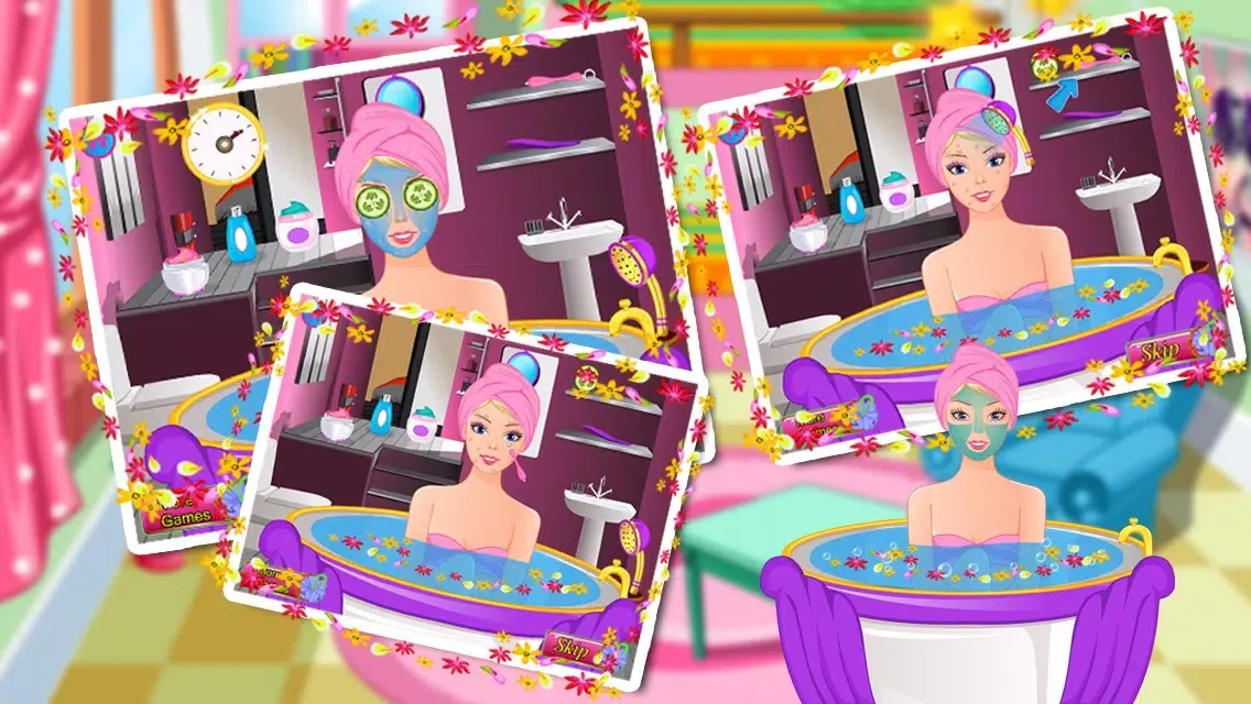 Captures d'écran de Princess Bathing Spa - Makeover,Make Up,Dress Up,Salon Games