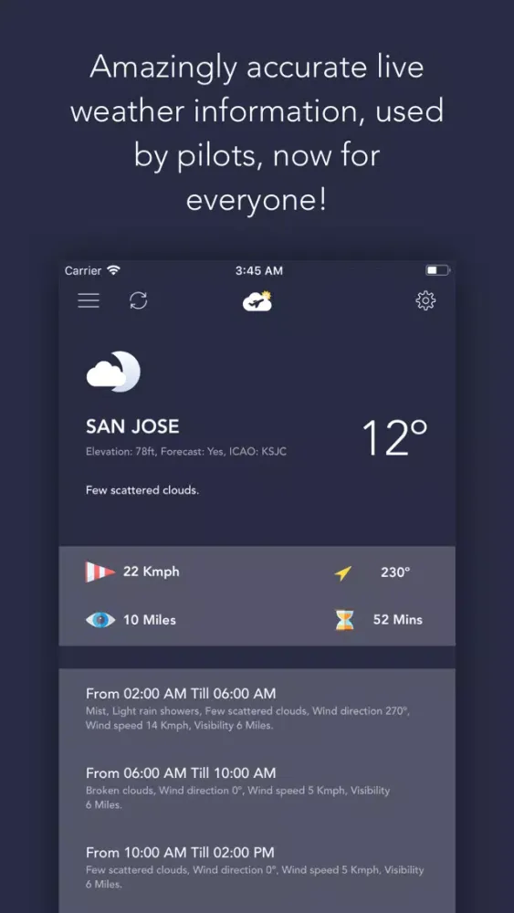 Captures d'écran de Locast - METAR Weather