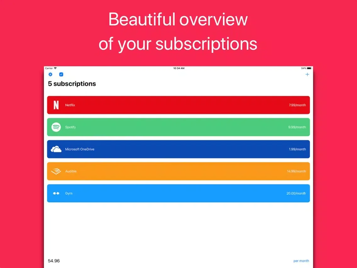 Subs - Manage Subscriptions iPad  Ekran Görüntüleri