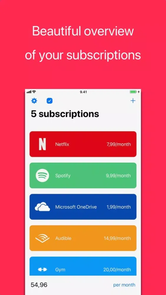 Subs - Manage Subscriptions Ekran Görüntüleri
