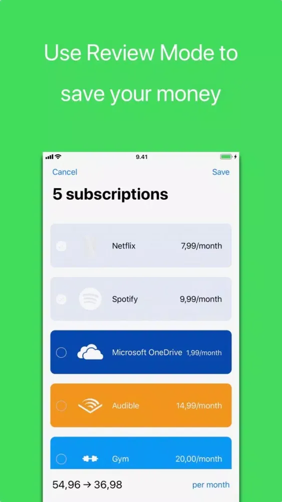 Subs - Manage Subscriptions Ekran Görüntüleri