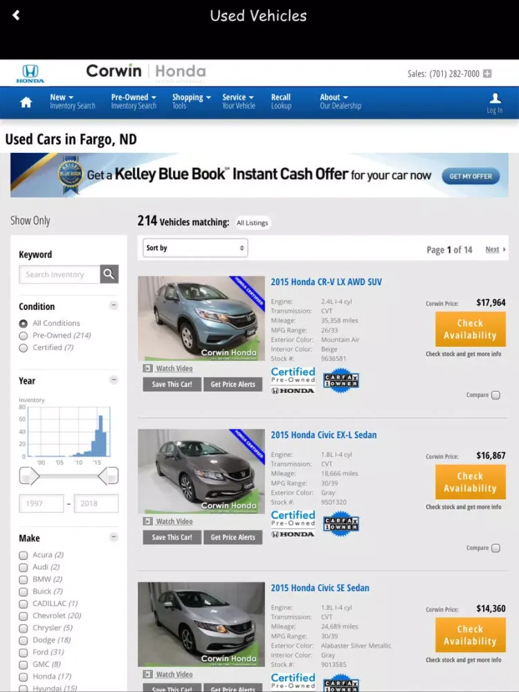 Screenshot di Sammy at Corwin Honda iPad 