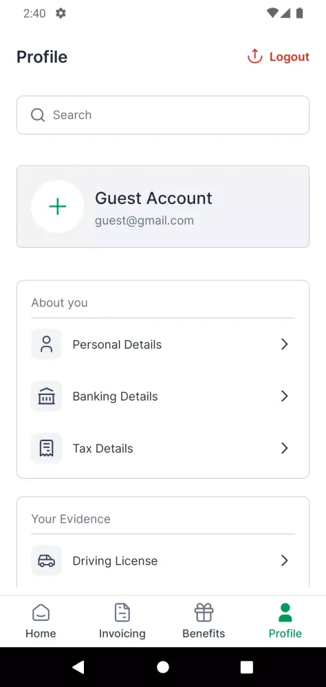 SAM - Onboarding Screenshots