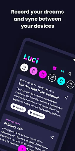 Tangkapan skrin Luci - Lucid Dream Journal