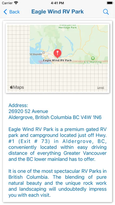 Canada RV Parks & Campgrounds Screenshots