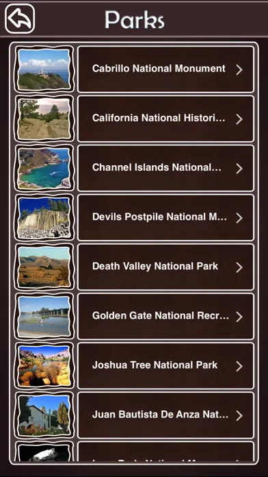 ภาพหน้าจอของ California National & State Parks